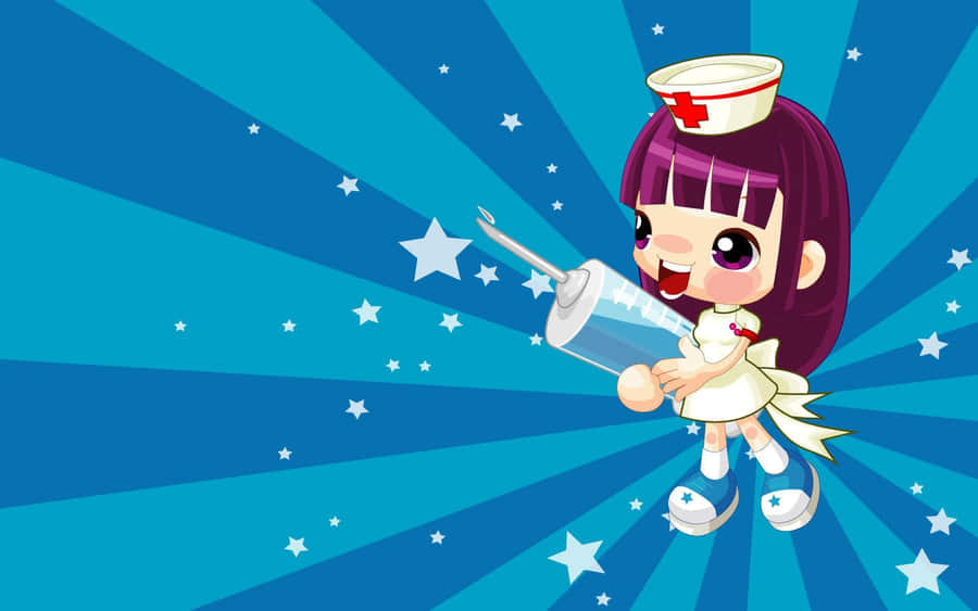 A Nurse Flying In The Air Wallpaper