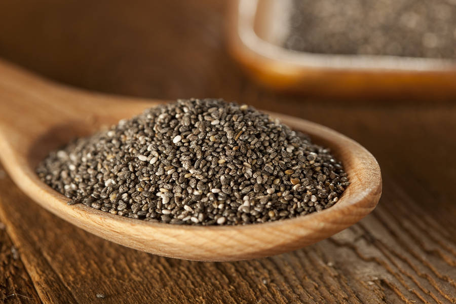 A Nutritious Scoop Of Chia Seeds Wallpaper