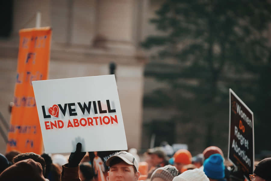 A Passionate Anti-abortion Protest Sign Wallpaper