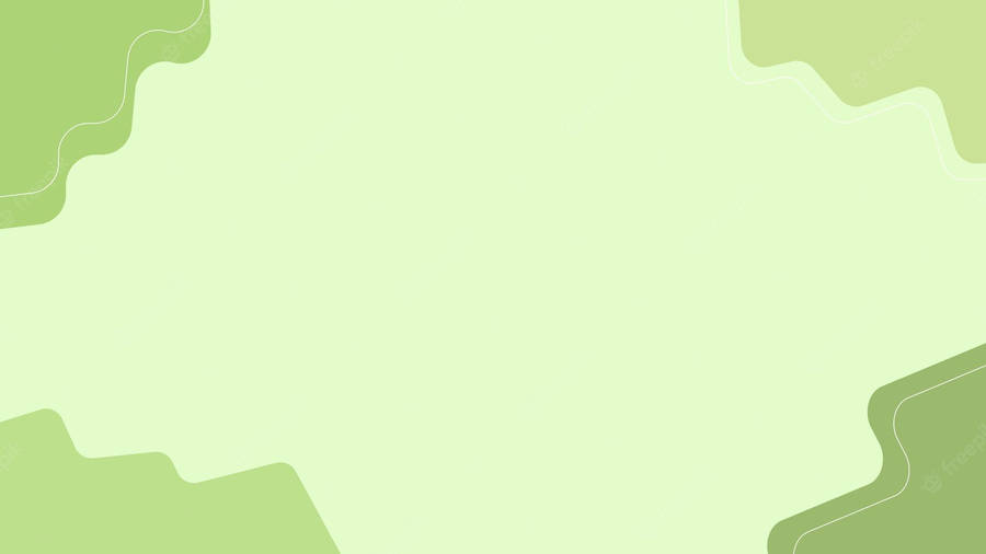 A Pastel Green Laptop With An Aesthetic Style Wallpaper