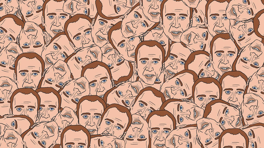 A Pattern Of Faces With Many Faces Wallpaper