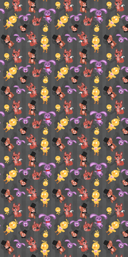 A Pattern With Many Different Characters On It Wallpaper