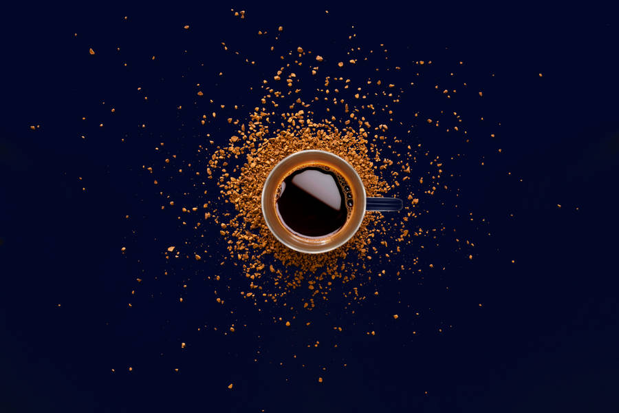 A Perfect Cup Of Dark Blue Coffee Wallpaper