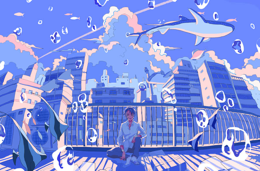 A Person Is Sitting On A Bridge Wallpaper