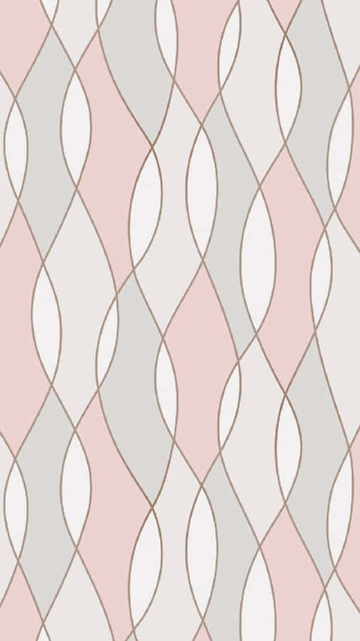 A Pink And Grey Wallpaper With Wavy Lines Wallpaper