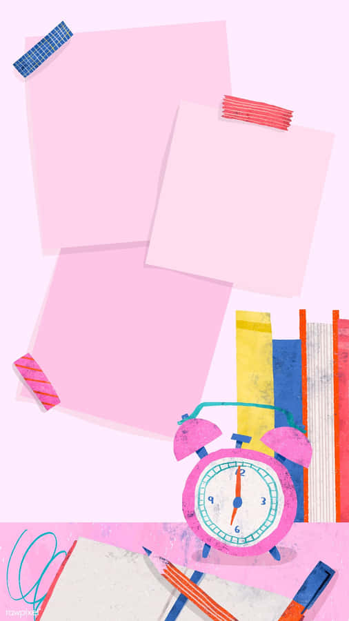A Pink Clock Wallpaper