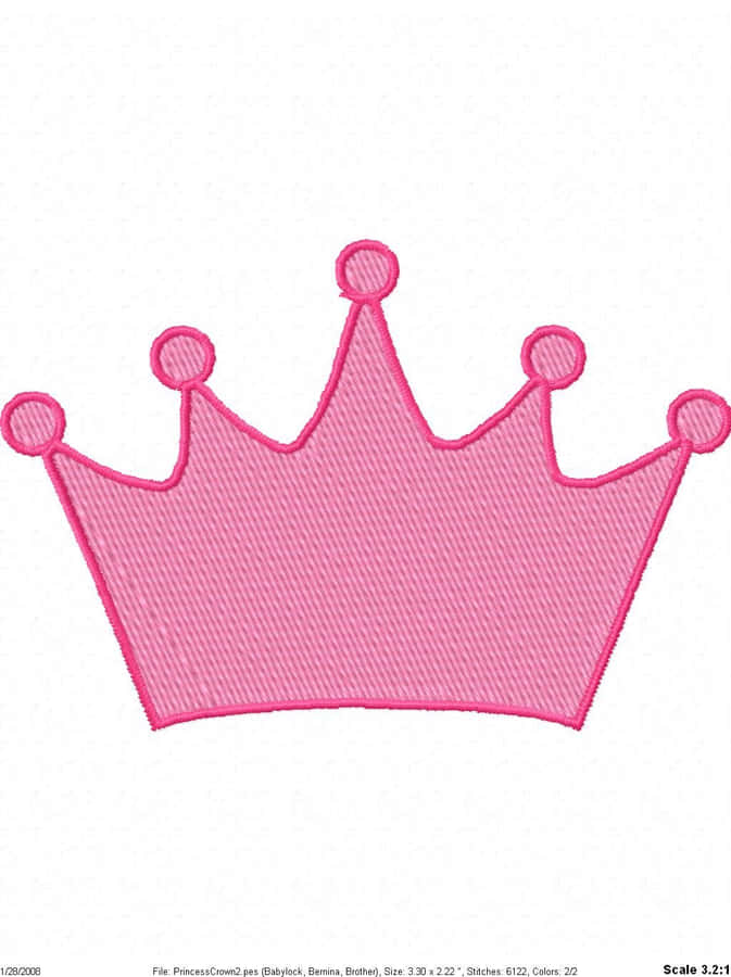 A Pink Crown Embroidery Design Wallpaper