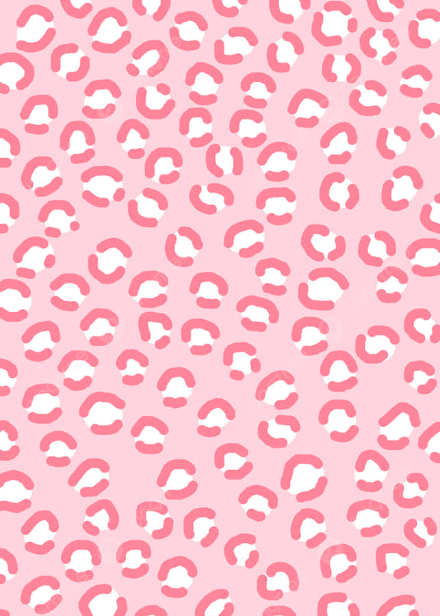 A Pink Leopard Print Pattern With White Spots Wallpaper