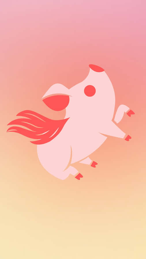 A Pink Pig Flying In The Sky Wallpaper