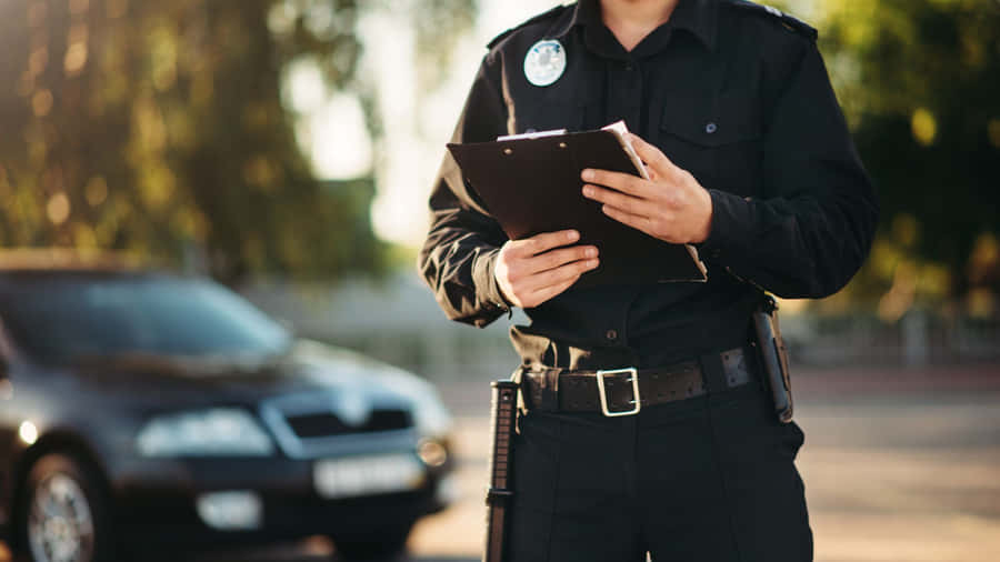 A Police Officer Stands Confidently And Proudly In Uniform Wallpaper