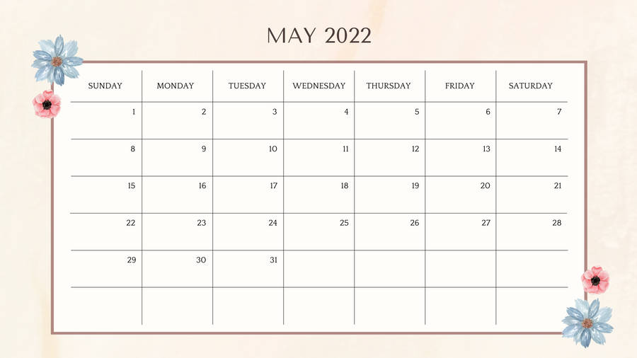 A Printable Calendar With Flowers And A Flower Wallpaper