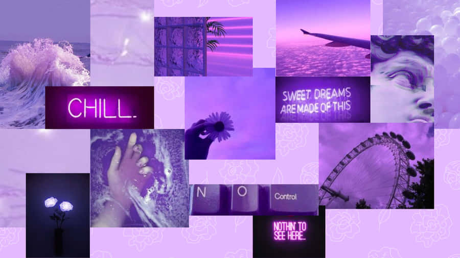 A Purple Aesthetic Collage To Set The Perfect Mood Wallpaper