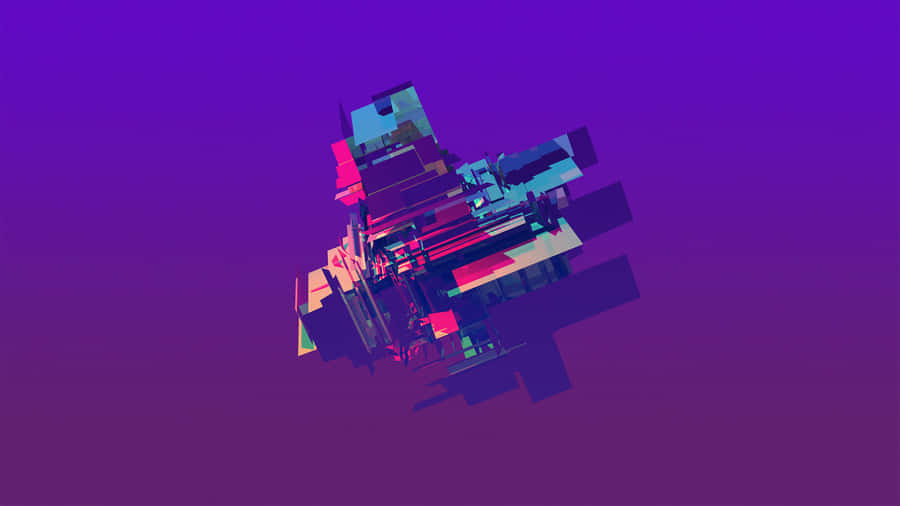 A Purple Background With A Colorful Abstract Image Wallpaper
