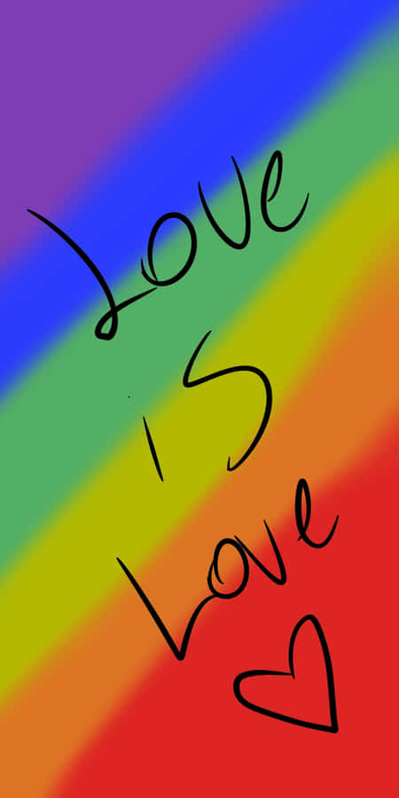 A Rainbow-colored Iphone To Support Lgbt+ Rights Wallpaper
