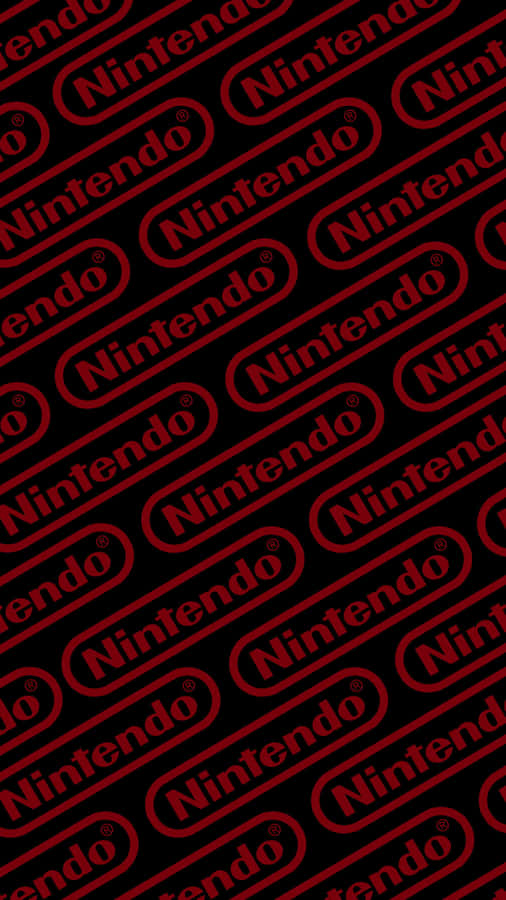 A Red And Black Nintendo Logo On A Black Background Wallpaper