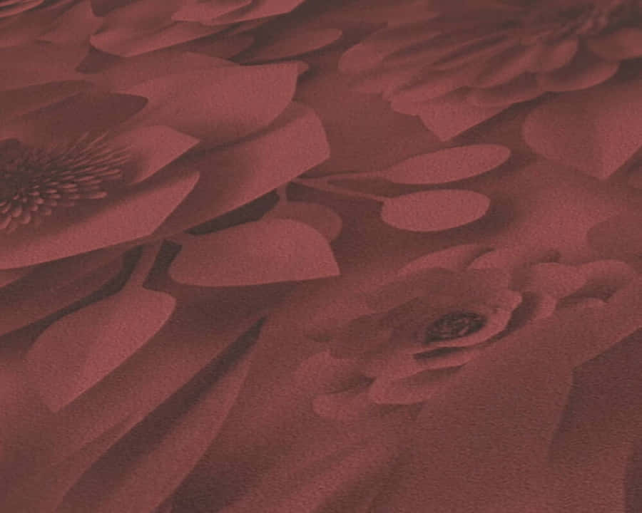 A Red Flower Pattern On A Red Background Wallpaper