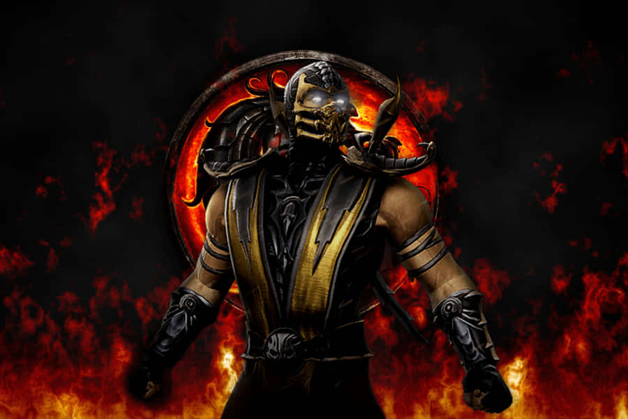 A Scorpion In A Fire Background Wallpaper