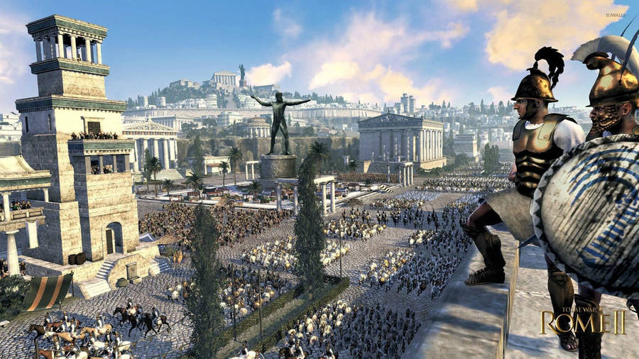 A Screenshot Of A Game With A Large Crowd Of People Wallpaper
