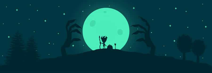 A Silhouette Of A Man Standing In The Dark Wallpaper