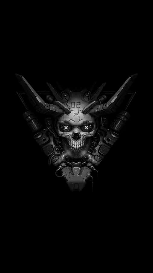 A Skull And Two Crossed Bones Against A Black Background Wallpaper