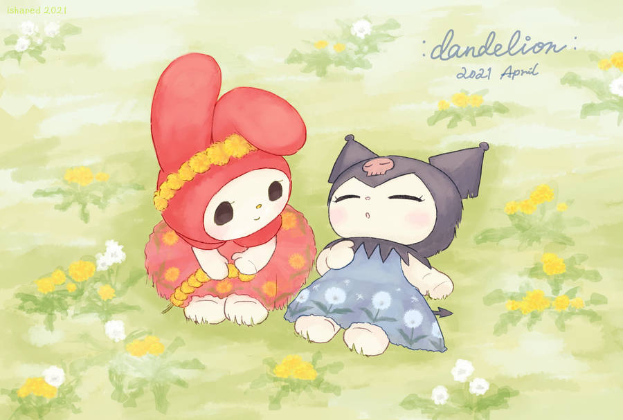 A Sleeping My Melody Kuromi Wallpaper