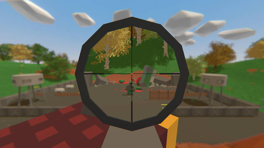 A Sniper Rifle Scope In Unturned Wallpaper