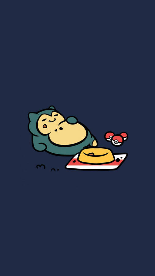 A Snorlax Enjoying A Nourishing Meal Wallpaper