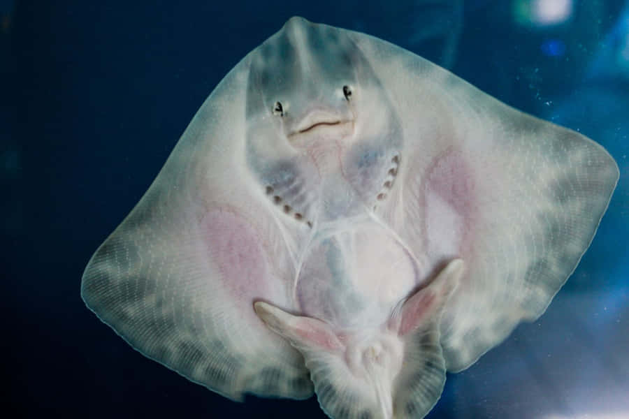 A Solitary Stingray Gliding Along The Ocean Floor Wallpaper