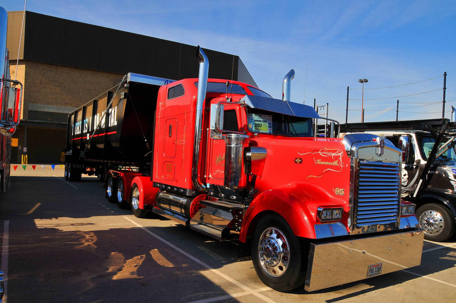 A Stunning Red Kenworth Truck Wallpaper