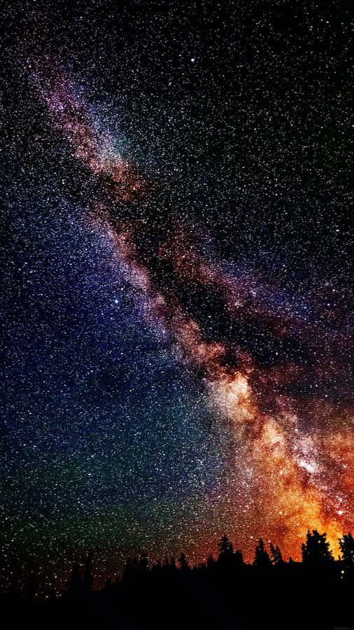 A Stunning Scenic View Of The Milky Way Filled With Stars Wallpaper