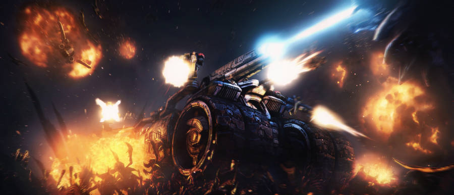 A Tank With Flames And Fire Wallpaper