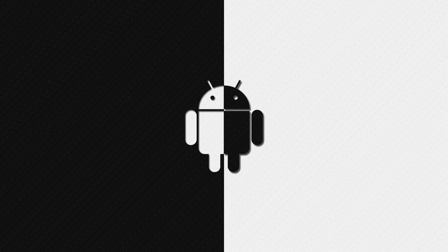 A Tiny Robot Split Into To Monochromatic Colors Wallpaper