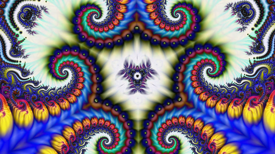 A Trippy Phone Against A Colorful Background Wallpaper