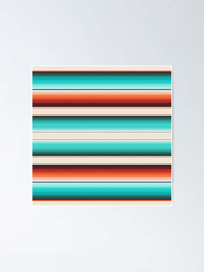 A Turquoise And Orange Striped Placemat Wallpaper