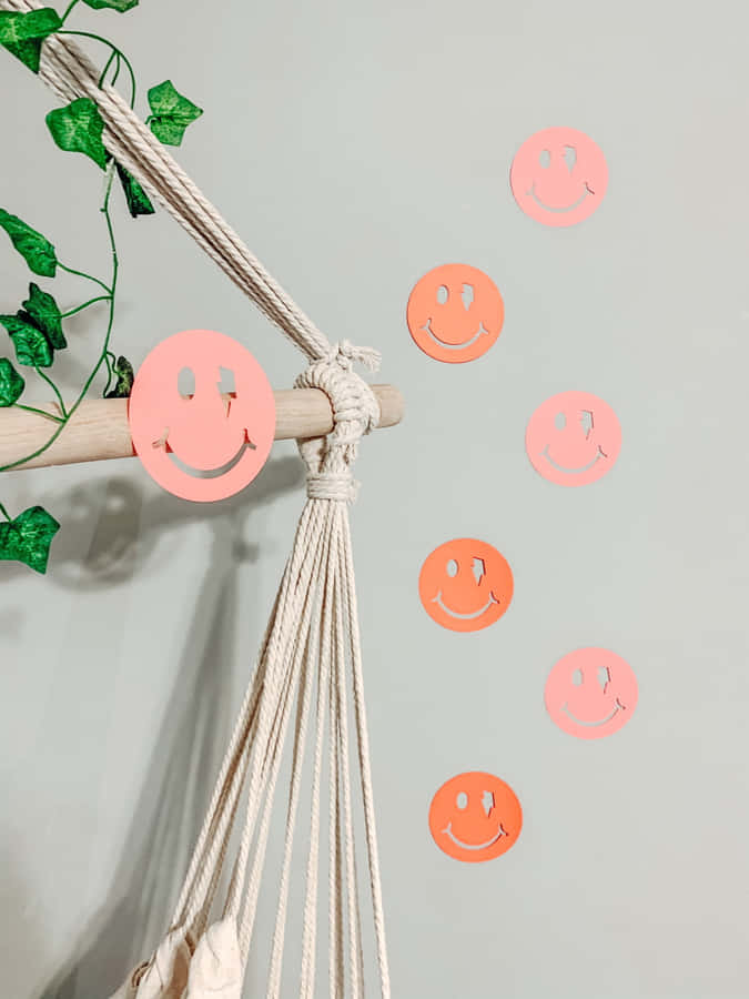 A Vibrant Aesthetic Smiley Face Artwork Wallpaper