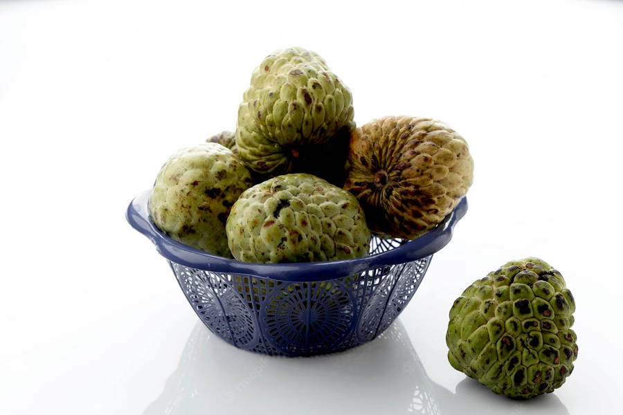 A Vibrant Basket Of Ripe Custard Apples Wallpaper