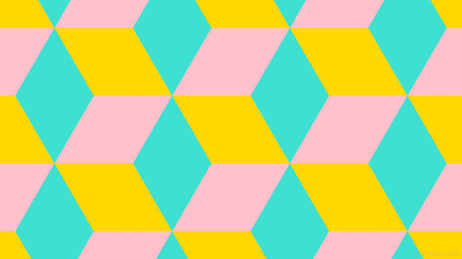 A Vibrant Combination Of Pink, Yellow, And Blue Wallpaper