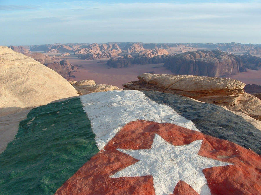 A Vibrant Display Of The Jordanian Flag At The Reserve Wallpaper