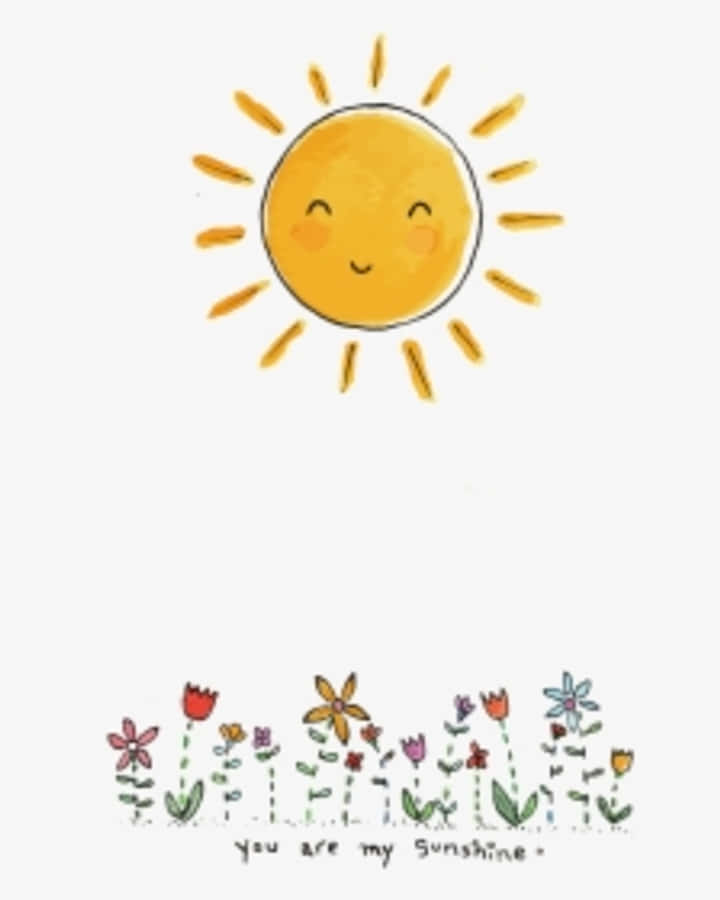 A Warm And Cute Sun Shining Through The Clouds Wallpaper