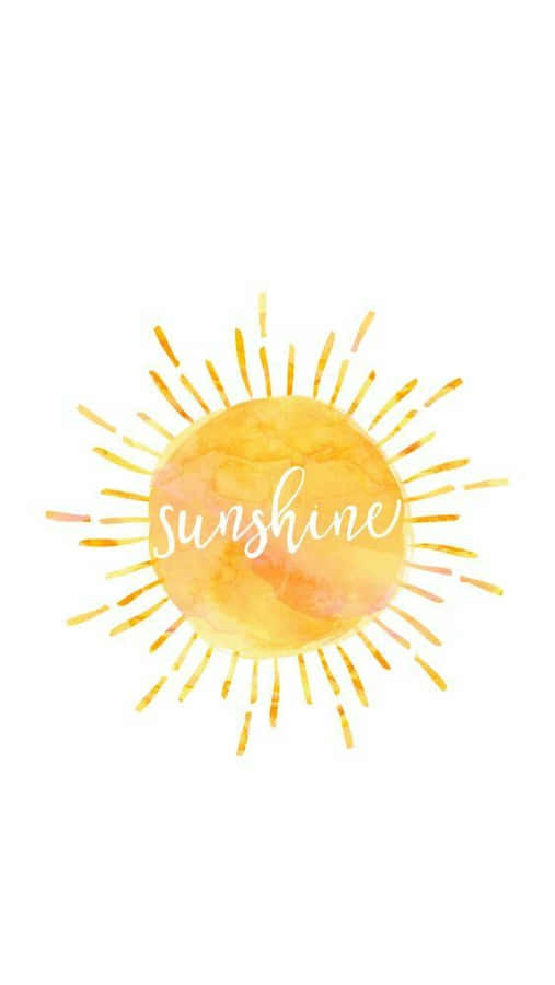 A Watercolor Sun With The Word Sunshine Wallpaper