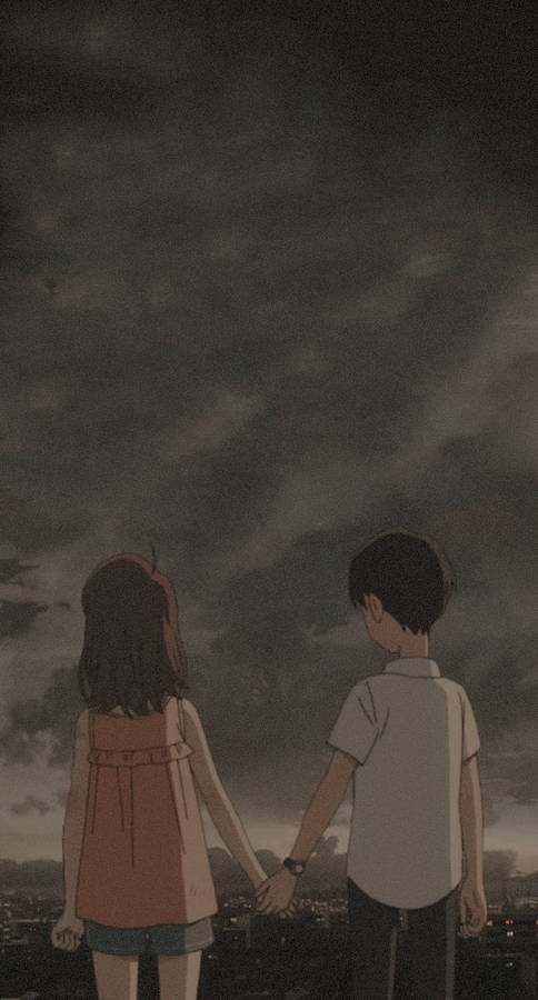 A Whisker Away Holding Hands Wallpaper