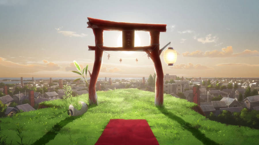 A Whisker Away Red Torii Wallpaper