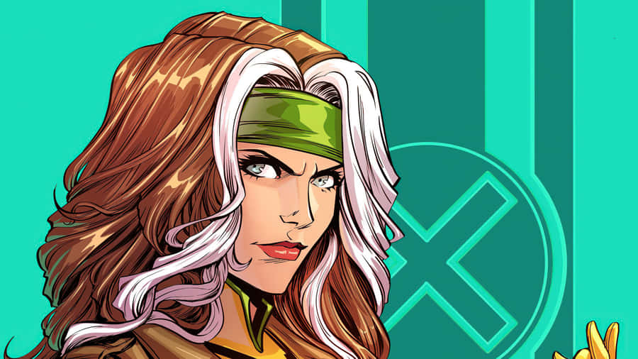 A Woman With Long Hair And Green Eyes Is Holding A Green - Colored Weapon Wallpaper