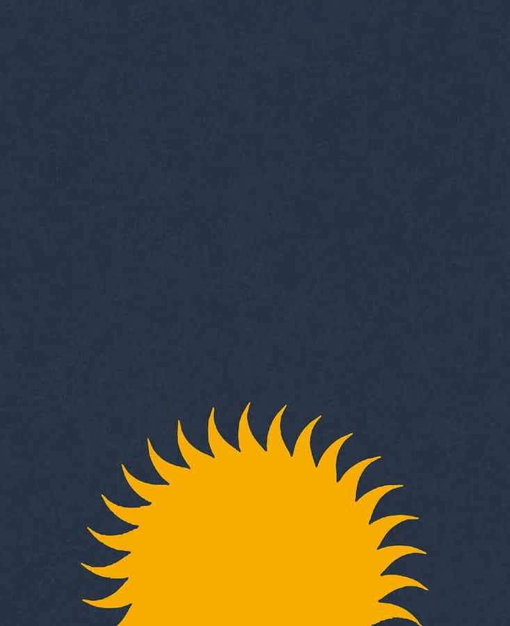 A Yellow Sun On A Blue Background Wallpaper