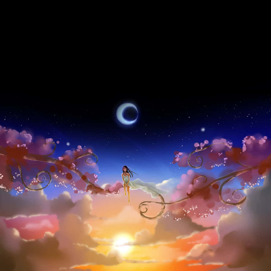 A Young Girl Happily Using An Ipad Wallpaper