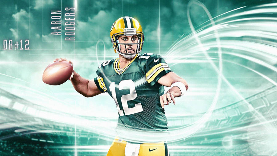 Aaron Rodgers 12 Packers Art Wallpaper