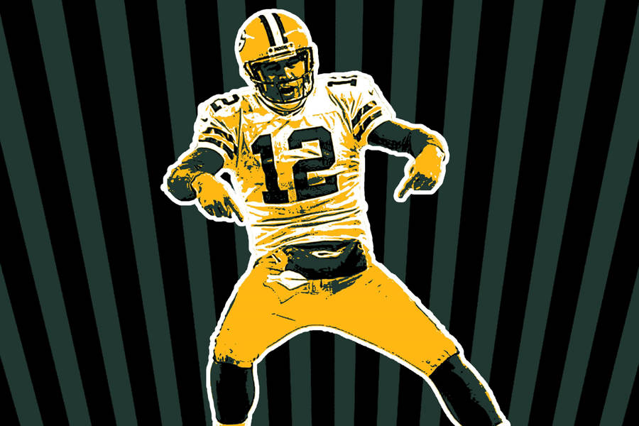 Aaron Rodgers Packers Retro Art Wallpaper