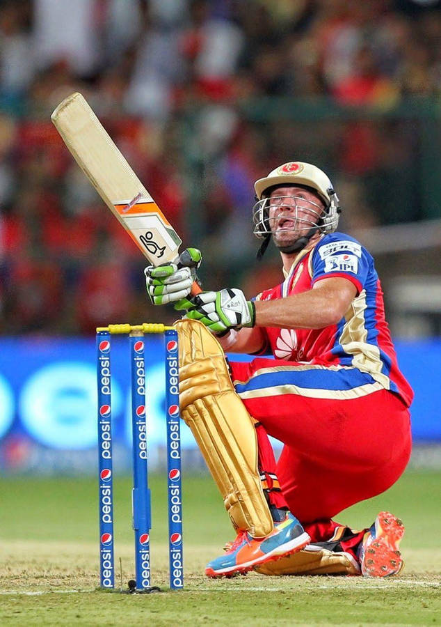 Ab De Villiers Looking Up At Ball Wallpaper