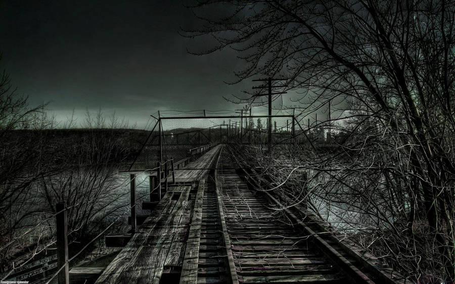 Abandoned Depressing Railroad Wallpaper