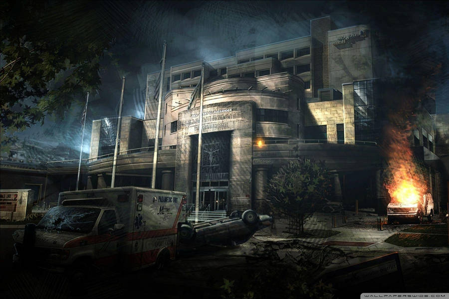 Abandoned Hospital Exterior Apocalypse Wallpaper